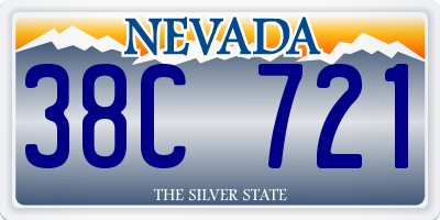 NV license plate 38C721