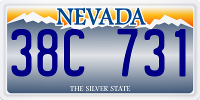 NV license plate 38C731