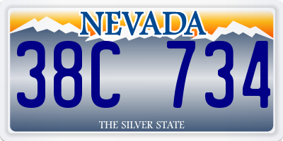 NV license plate 38C734