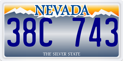 NV license plate 38C743