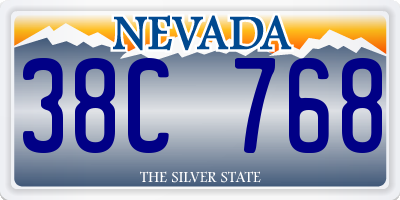 NV license plate 38C768