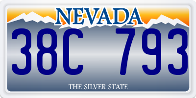 NV license plate 38C793