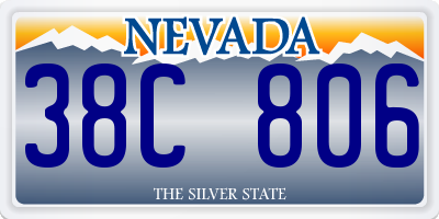 NV license plate 38C806