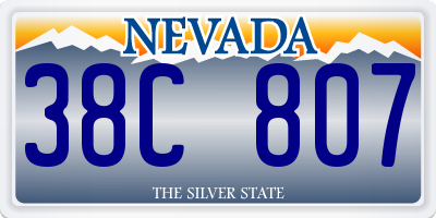 NV license plate 38C807