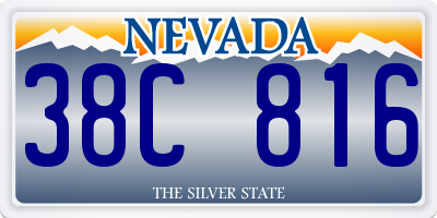 NV license plate 38C816