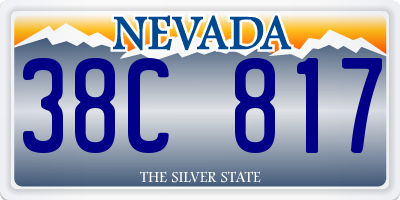 NV license plate 38C817