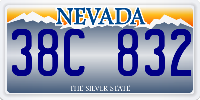 NV license plate 38C832