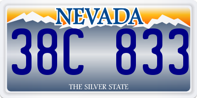 NV license plate 38C833