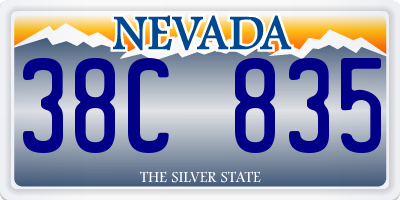 NV license plate 38C835