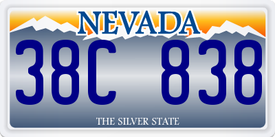 NV license plate 38C838