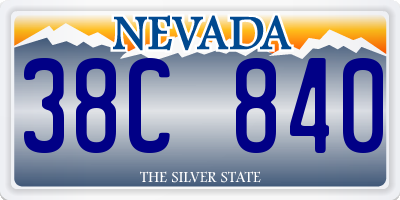 NV license plate 38C840