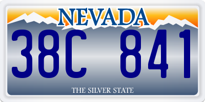 NV license plate 38C841