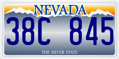 NV license plate 38C845