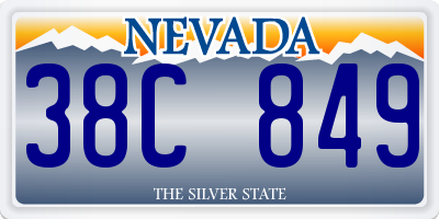 NV license plate 38C849