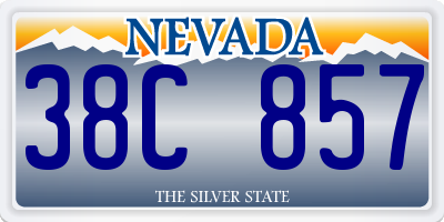NV license plate 38C857