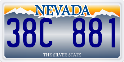 NV license plate 38C881