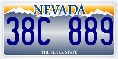 NV license plate 38C889