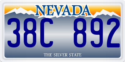 NV license plate 38C892