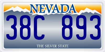 NV license plate 38C893