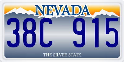NV license plate 38C915