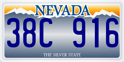 NV license plate 38C916