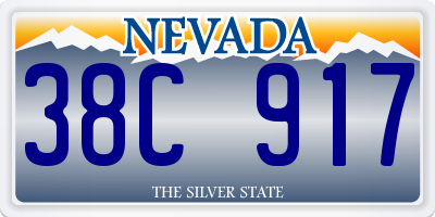 NV license plate 38C917
