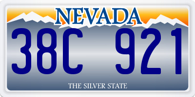 NV license plate 38C921