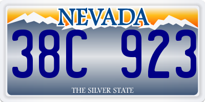 NV license plate 38C923