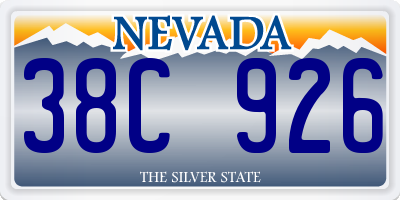 NV license plate 38C926