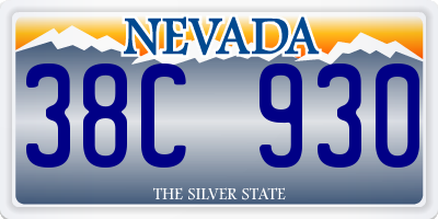 NV license plate 38C930