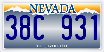 NV license plate 38C931