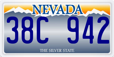 NV license plate 38C942