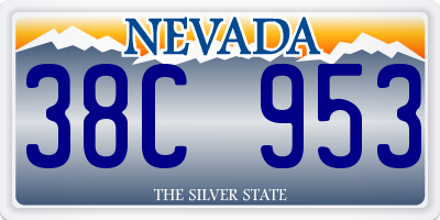 NV license plate 38C953