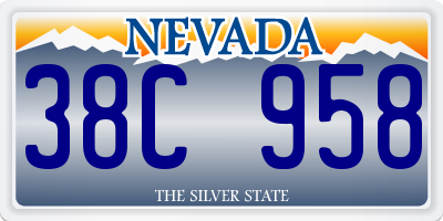 NV license plate 38C958
