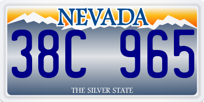 NV license plate 38C965