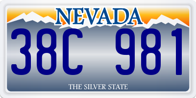 NV license plate 38C981