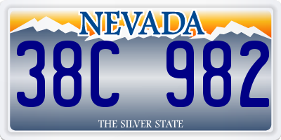 NV license plate 38C982