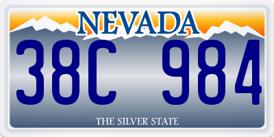 NV license plate 38C984