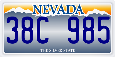 NV license plate 38C985