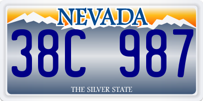 NV license plate 38C987