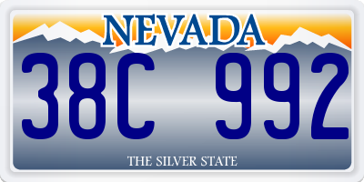 NV license plate 38C992