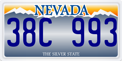 NV license plate 38C993