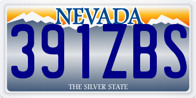 NV license plate 391ZBS