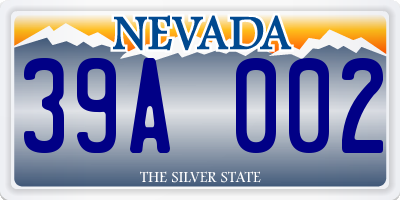 NV license plate 39A002