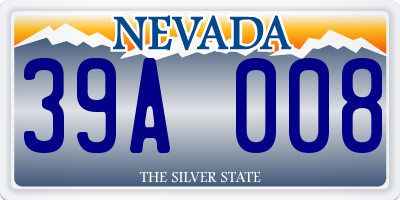 NV license plate 39A008