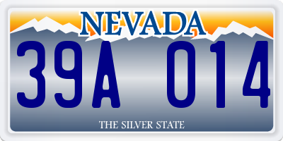 NV license plate 39A014