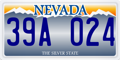NV license plate 39A024
