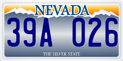 NV license plate 39A026
