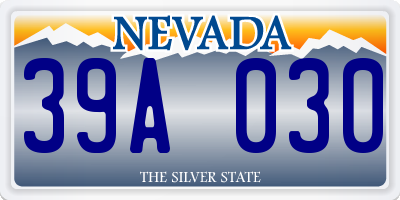NV license plate 39A030