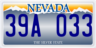 NV license plate 39A033